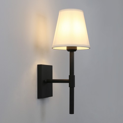 Set of 2 Vintage Wall Light Funnel Fabric Shade Sconce Lighting Bedside Lamp - Picture 35 of 36