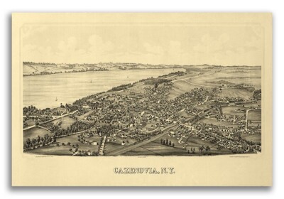Cazenovia New York 1890 Historic Panoramic Town Map - 24x36