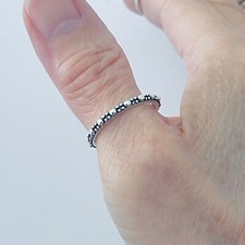 Sterling Silver Bali Style Beads Ring, Silver Rings, Wedding Bands, Bead Band