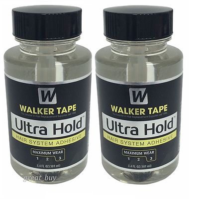 Walker Ultra Hold 3.4 fl.oz Glue Two Bottles ~Fabrics,Craft ,Lace Wigs & Toupee.