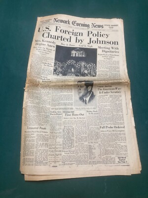 US FOREIGN POLICY CHARTED NEWARK EVENING NEWS NOV 26 1963 NEWSPAPER 24 PAGES