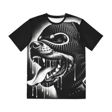 All Over Print T Shirt Attack Guard Dog Rottweiler Ski Mask Streetwear Pet Lover