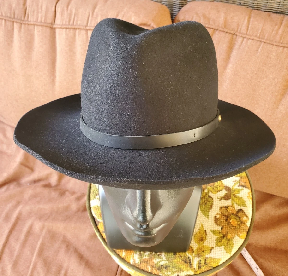 RAG & BONE Fedora Style Cowboy Hat FELTED 100% WOOL BLACK