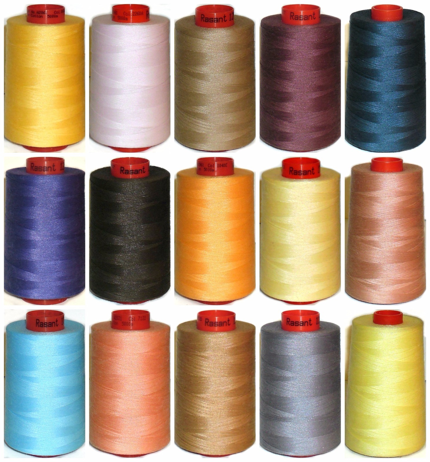 AMANN RASANT 120s SEWING THREAD, POLYESTER/COTTON, 5000 MTRS X 5 CONES