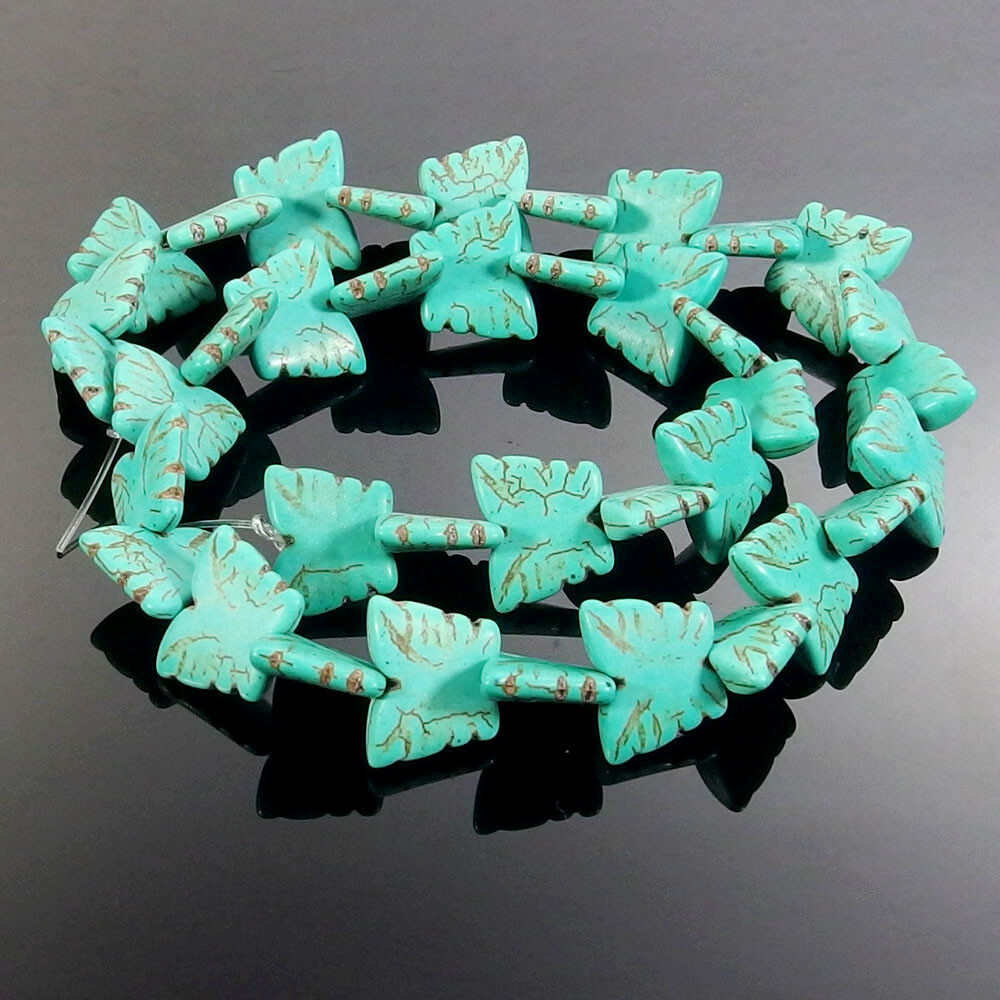 Blue Turquoise Gemstone Beads Butterfly Charms Pendants Strand 16" eBay