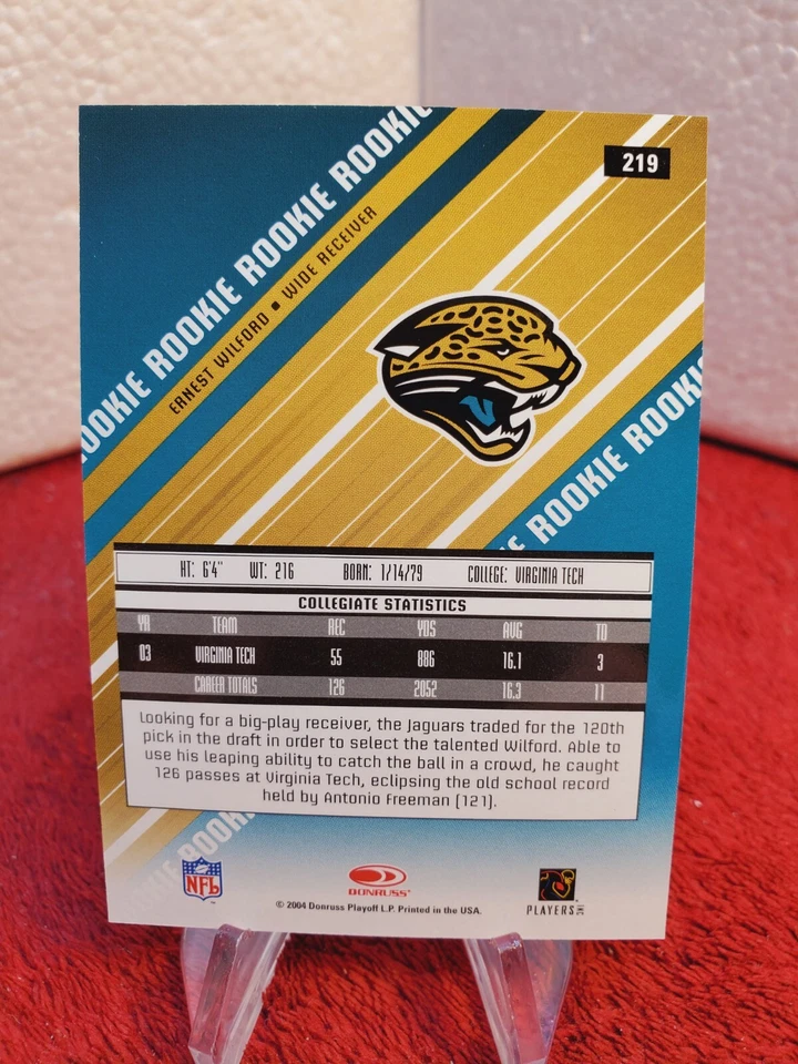 2004 Rookies & Stars LONGEVITY ROOKIE #/499 Ernest Wilford Jacksonville Jaguars  - Image 3 of 3