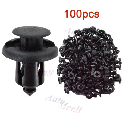 100pcs 10mm for Honda Clips Plastic Push Type Rivet Retainer Fastener Bumper Pin