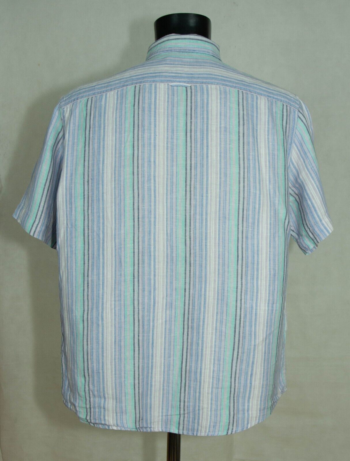 MENS BLUE HARBOUR SHIRT SHORT SLEEVE 100 LINEN SIZE L VGC ../ eBay