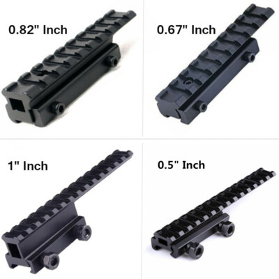 Flat Top Extended Scope Mount Base High/ Medium/ Low Riser Picatinny Rail 