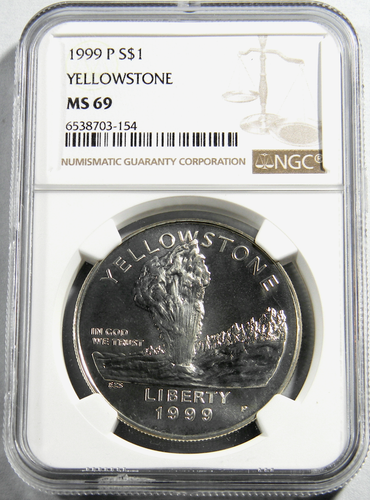 Medalla de plata conmemorativa P Yellowstone 1999 NGC MS 69 (19-10) - Imagen 3 de 5