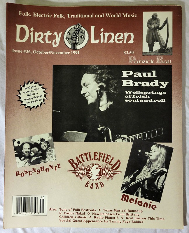 Dirty Linen folk & world music mag #36 Oct/Nov '91 Paul Brady/Battlefield Band/+
