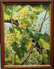 Bunch of Grapes Original oil painting Plein Air 16 x 12 inch