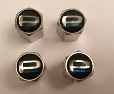 P1 ALLOY WHEEL VALVE TYRE DUST CAPS X4 PRODRIVE BLACK CHROME