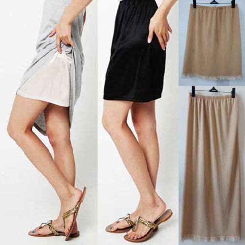 Women Half Slips Dress Waist Intimate Half Long Slip Underskirt Petticoat} - Picture 1 of 31