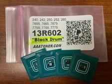 (4) 13R602 BLACK Drum Chip Refill for Xerox 240 242 250 252 260 7655 7665 7675