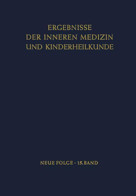 Ergebnisse Der Inneren Medizin Und Kinderheilkunde | Buch |