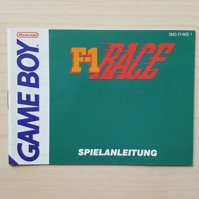 F-1 Race Spielanleitung Anleitung Handbuch Nintendo GameBoy Classic Deutsch