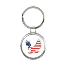 Gift Keychain : Eagle American Flag USA United States Patriotic Stars