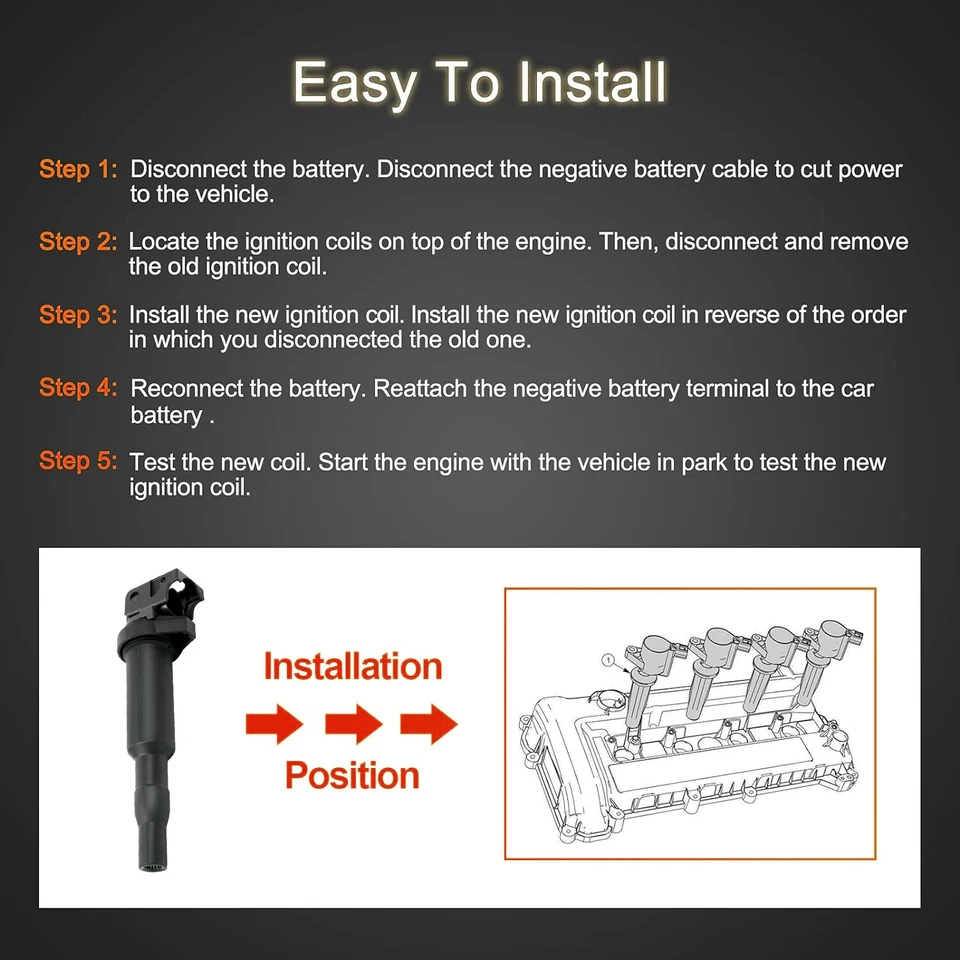 8PCS Ignition Coil OEM for BMW 328i 535i 550i 750i X5 X6 Mini Cooper UF592 - Изображение 3 из 4