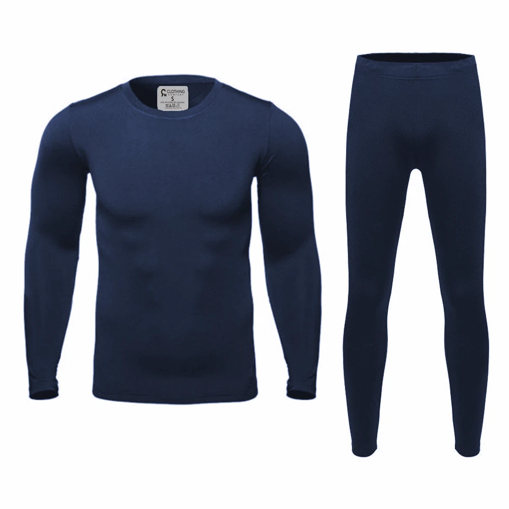 Mens High Quality Ultra-Soft Fleece Lined Thermal Base Layer Top & Bottom Set
