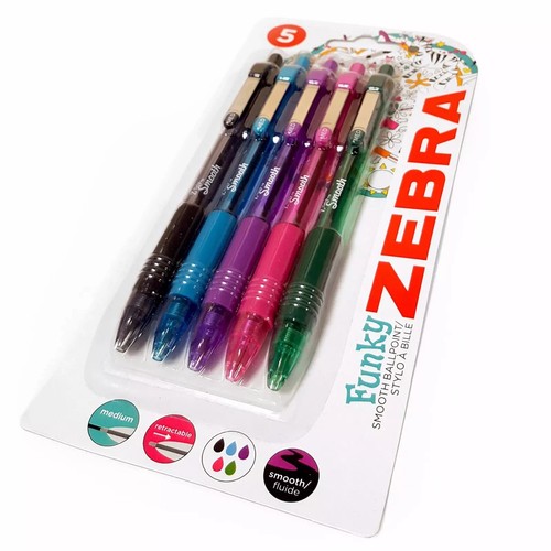 ZEBRA Pen Z Grip Smooth Multi- Coloured & Black Ballpoint Pens, Smooth & - Picture 2 of 7