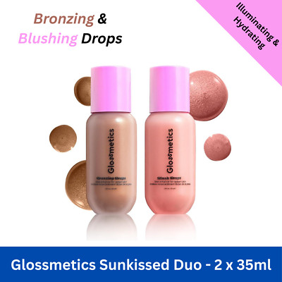 Glossmetics Hydrating Bronzing & Blush Drops Kit Sunkissed Duo Makeup - 2 x 35ml