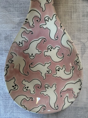 Pink Ghost Halloween Spoon Rest NEW Prima Designs - Picture 2 of 4