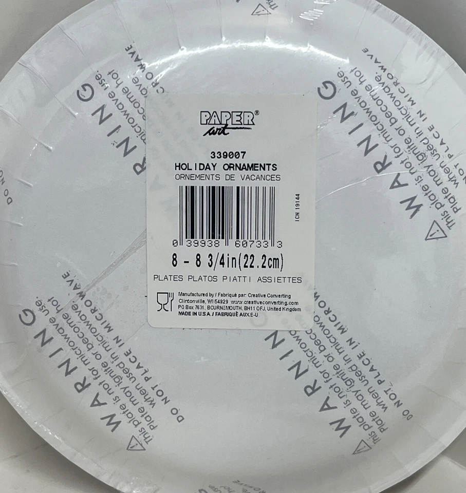 Adornos de Navidad Platos de Cena Lámina 8ct Foto 2 de 2