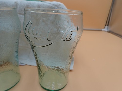 3 Large Vintage 36 oz Green Tinted Pebbled Glass Coke Coca Cola Drinking Glasses - Picture 2 of 5