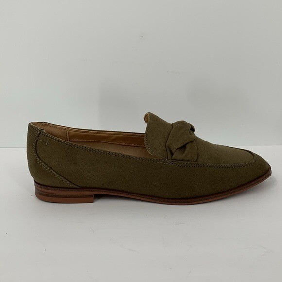 Market & Spruce Abrina Mocasín Zapato Plano Verde Oliva Torcido Trenza Sin Cordones Nuevo 8.5