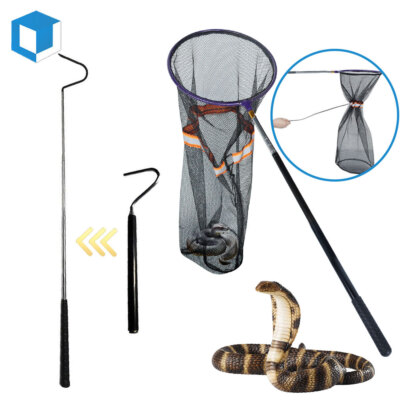Telescopic Snake Catcher Hook & Net Reptile Grabber Catch Tool for Safe Handling