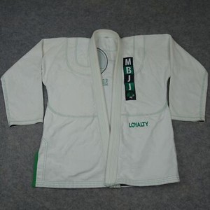 MBJJ Samurai Code GI Mens Medium White Brazialian Jiu Jitsu Robe Embroidered MMA