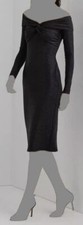 Lauren Ralph Lauren Women's Black Metallic Off-The-Shoulder Sheath Dress Size 16