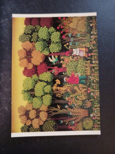 vtg postcard art Josip Generalic Yugoslavian naive painting Berry Picking - Picture 2 of 3
