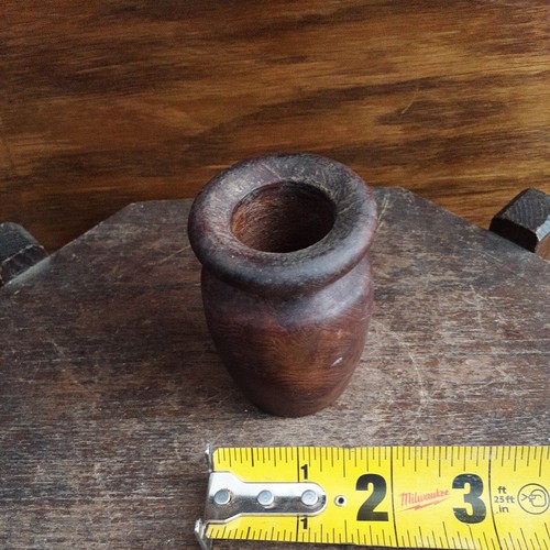 Vintage Wooden Miniature Vase Barrel Burl Wood ? 2.75" tall 1.75" wide Unmarked - Picture 17 of 24