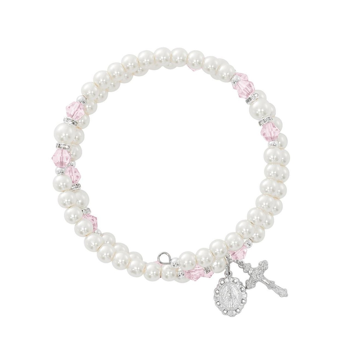 Rhinestone Wrap Rosary Bracelet Faith inspired Comes Boxed