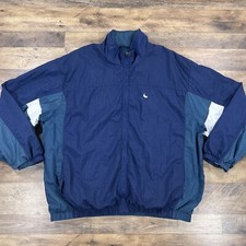 Nike Jacket Mens 2XL Blue Color Block Lined Windbreaker Track Jacket Vintage 90s