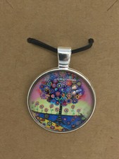 Tree of Life Round Glass Dome Cabochons 1" Bezel Pendant New Free Ship 412