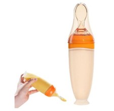 Bbet Baby Food Spoon,Baby Food Spoon Feeder,Silicone Baby Food Dispensing Spoon