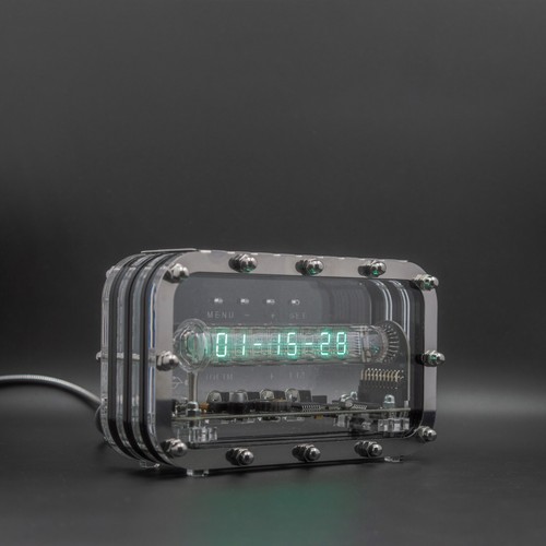 Adafruit Ice Tube IV-18 VFD Nixie Desk Clock Assembled Tested Steampunk Theme - Picture 6 of 12