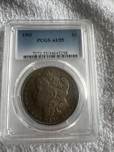 1901-P Morgan Silver Dollar $1 Coin Certified PCGS AU55 - Rare Date!