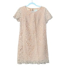 C Pink Girly Girl Sweet Lace Sheath Cocktail Mini Dress Women's Size Small