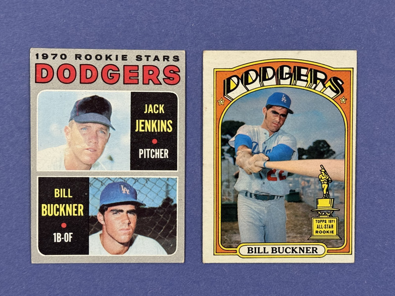 Bill Buckner  Lot of 2 Cards  Rookie Card  RC  1970 Topps  1972 Topps Rookie Cup