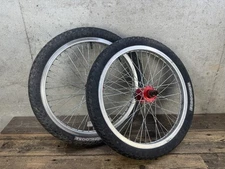 Mongoose 48 Spoke 20” Bmx Wheels Wheel Set Mid School 3/8” With Tires