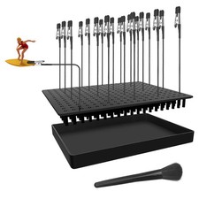 14x19 Hole Painting Stand Base & 20 Alligator Clips Set for Airbrush Hobby DIY