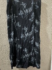 Liz Claiborne Floral Vintage 90sGrunge Button-Front Black Cottagecore Midi Skirt