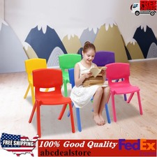 6x Stackable School Chairs Kids Playroom Daycare Learning Seating Plastic Chair