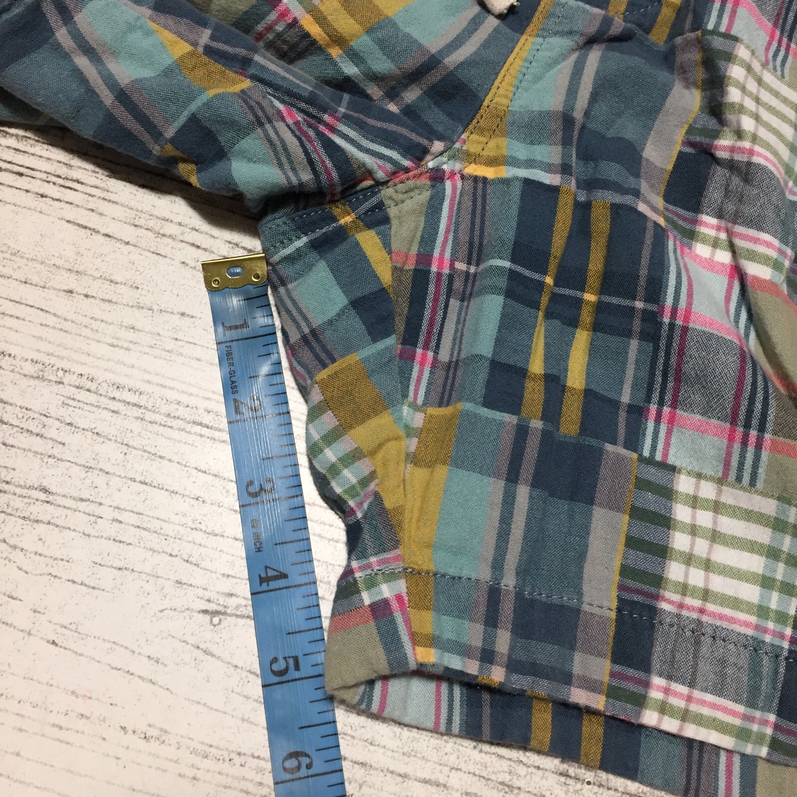 J Crew Madras Plaid Patchwork Drawstring Shorts M… - image 2