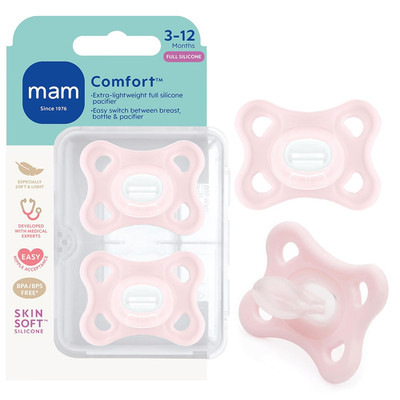 Comfort Baby Pacifiers 3-12 Months Babies, Lightweight One-Piece Full