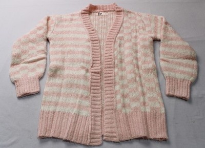 Sonoma Girls' Regular Fit V-Neck Cozy Cardigan AC2 Pink Check Medium (8) NWT 